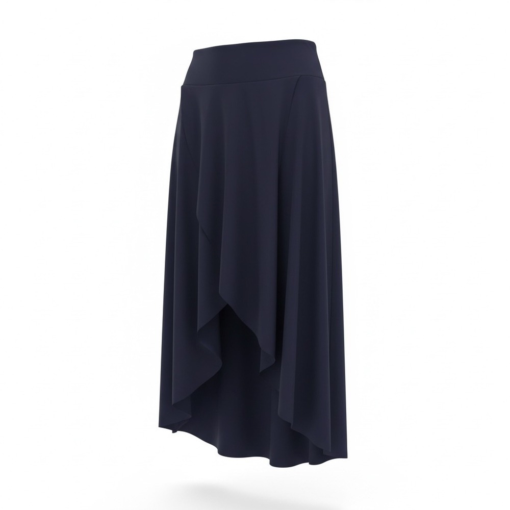 Halara High Waisted High-Low Ruffle Maxi Skirt with Built-in Shorts Navy